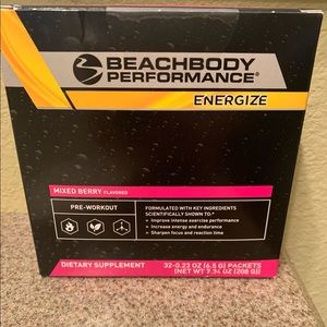 Beachbody Energize; Preworkout. Mixed Berry flavor
